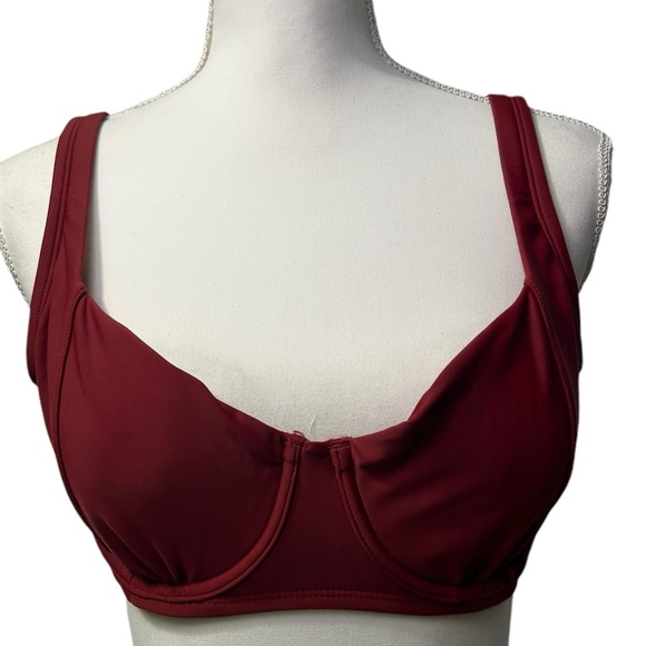 KONA SOL burnt rust underwire bikini swim top size L 12/14 NWT - Picture 5 of 9